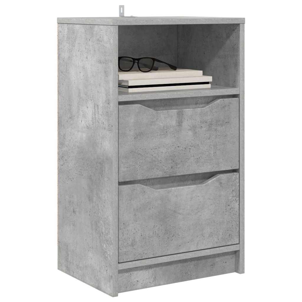 Comodini con cassetto 2 pcs Grigio cemento 40 x 30 x 467 cm | homemem39