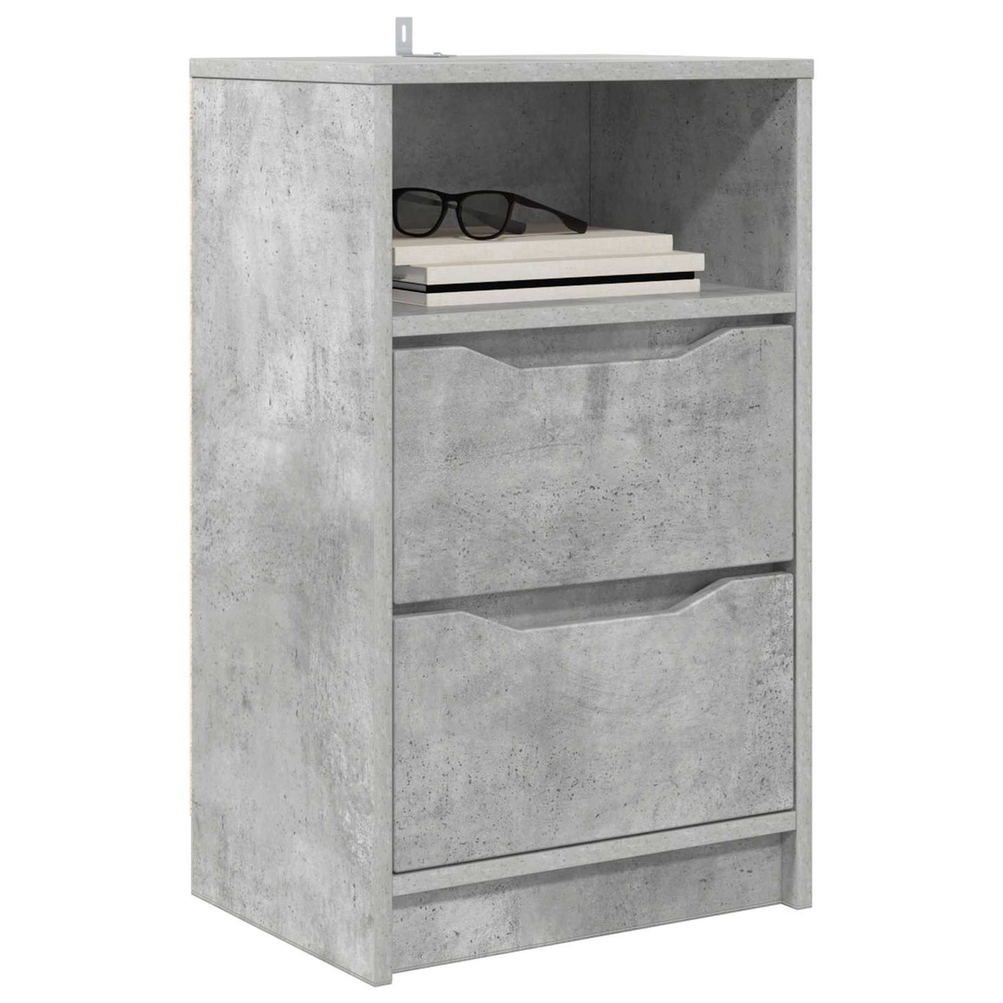 Comodini 2 pz Grigio cemento 40 x 30 x 467 cm