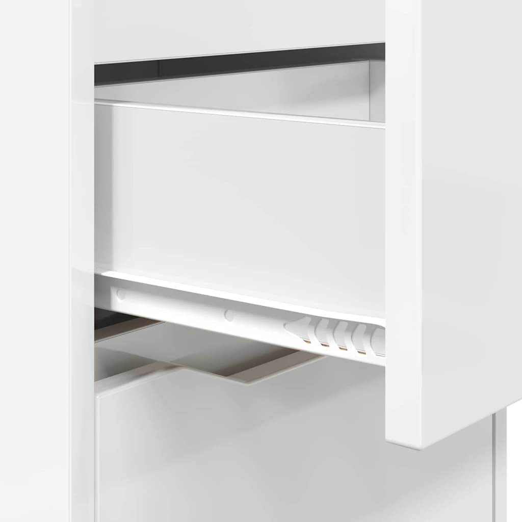 Comodino Bianco Lucido 40 x 30 x 467 cm Legno multistrato | homemem39
