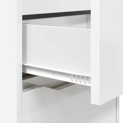 Comodino Bianco Lucido 40 x 30 x 467 cm Legno multistrato | homemem39
