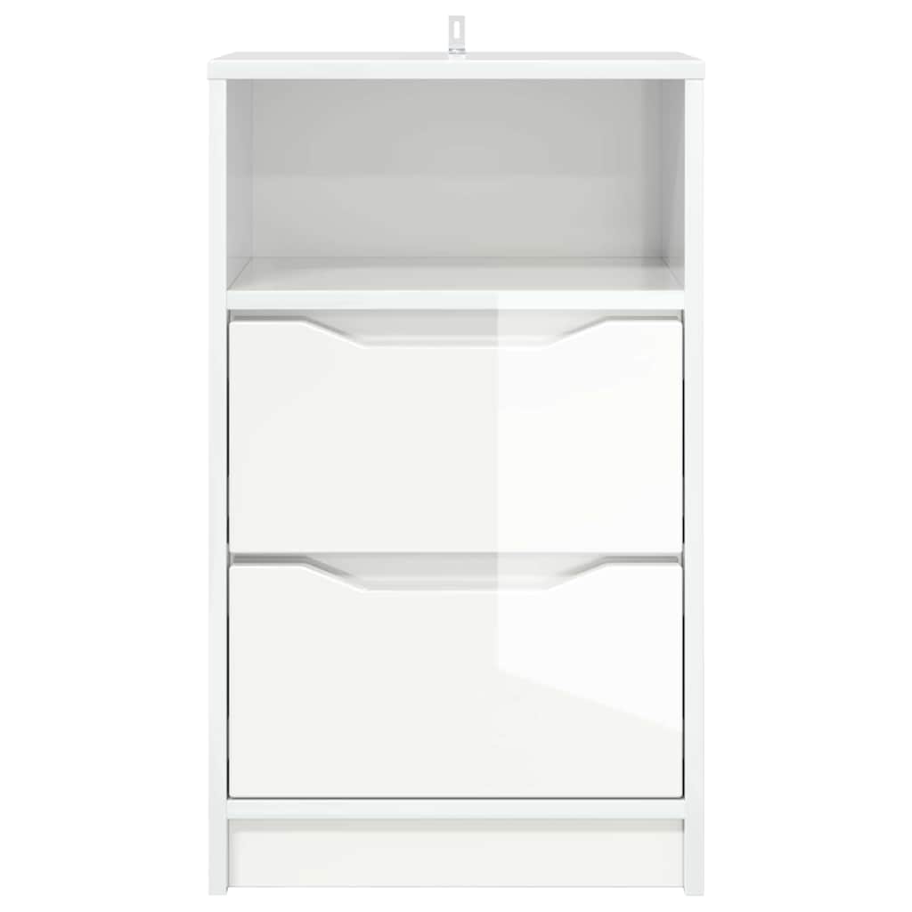 Comodino Bianco Lucido 40 x 30 x 467 cm Legno multistrato | homemem39