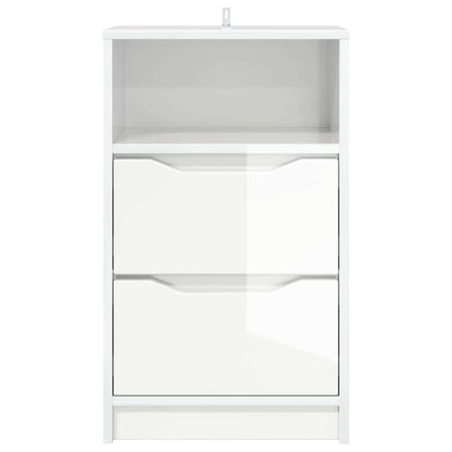 Comodino Bianco Lucido 40 x 30 x 467 cm Legno multistrato | homemem39
