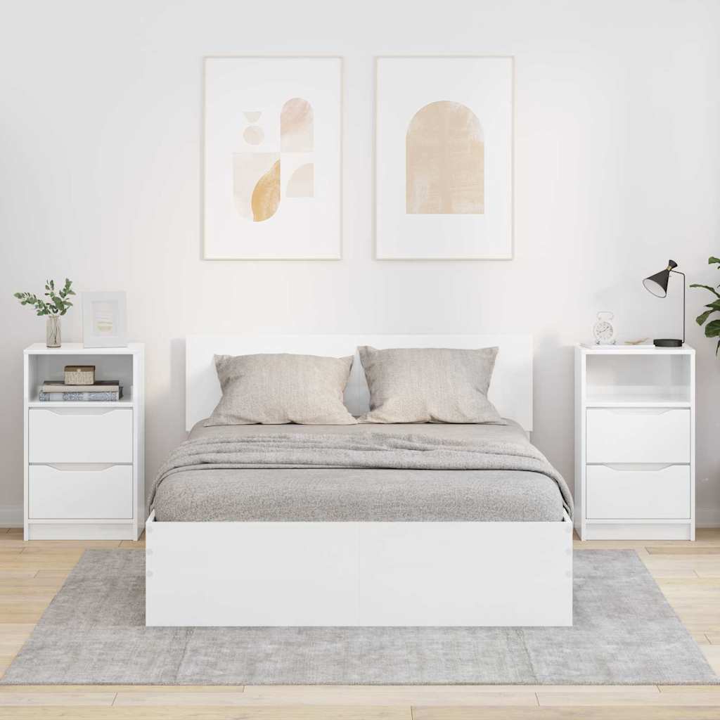 Comodini 2 pcs Bianco Lucido 40 x 30 x 467 cm Legno multistrato | homemem39