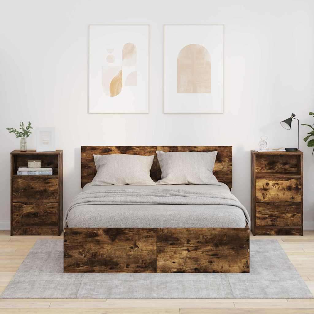 Comodini 2 pcs Rovere fumé 40 x 30 x 467 cm Legno multistrato | homemem39