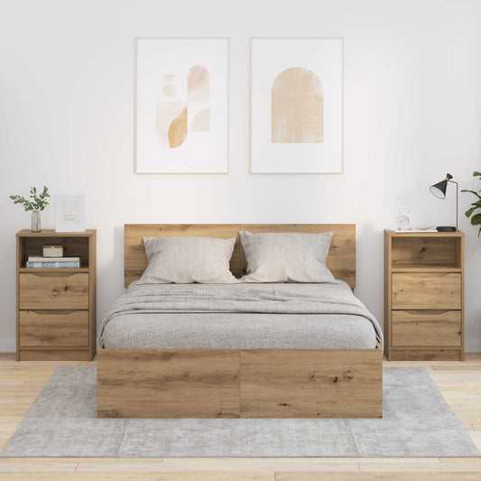 Comodini 2 pz Rovere artigianale 40 x 30 x 467 cm