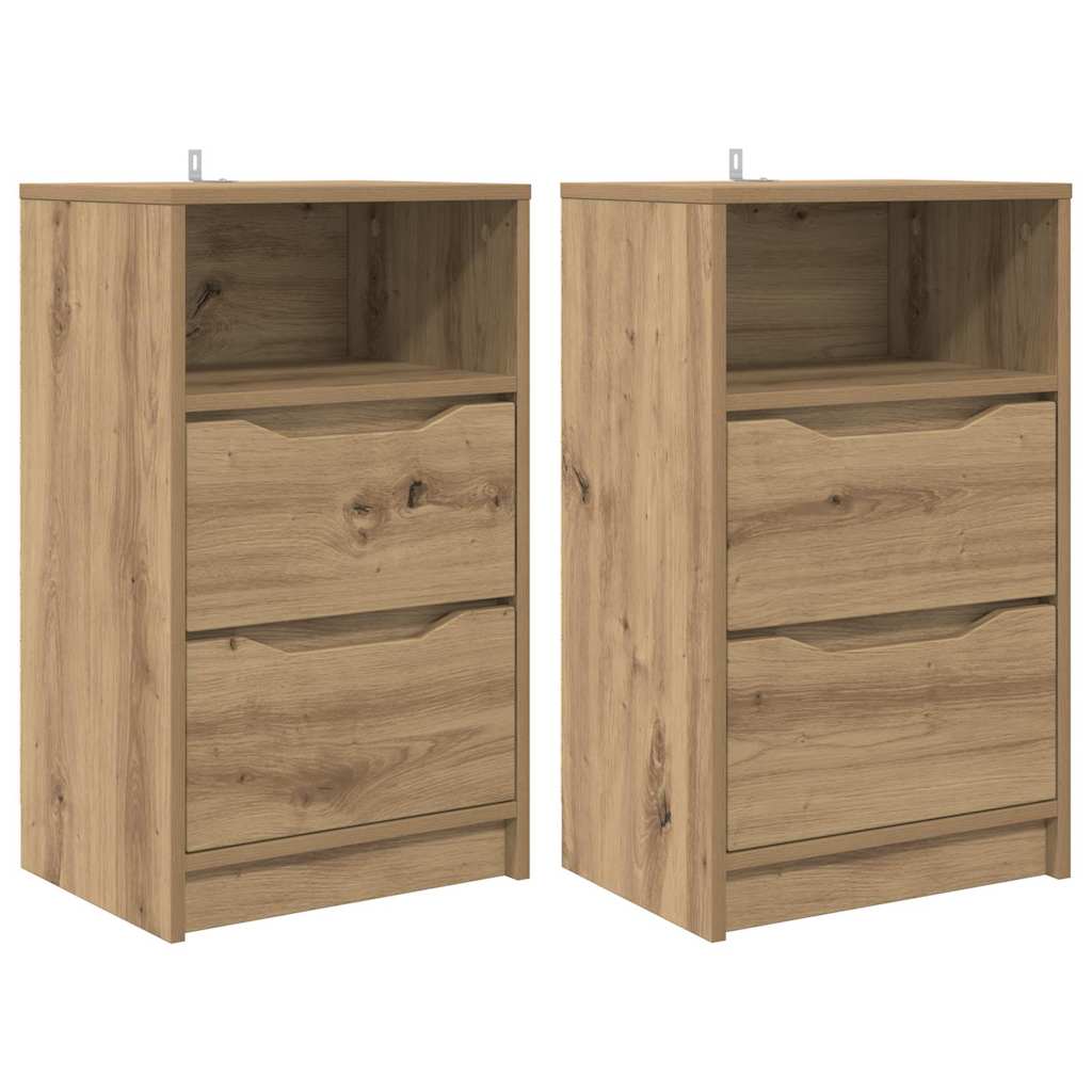Comodini con cassetto 2 pcs Rovere artigianale 40 x 30 x 467 cm | homemem39