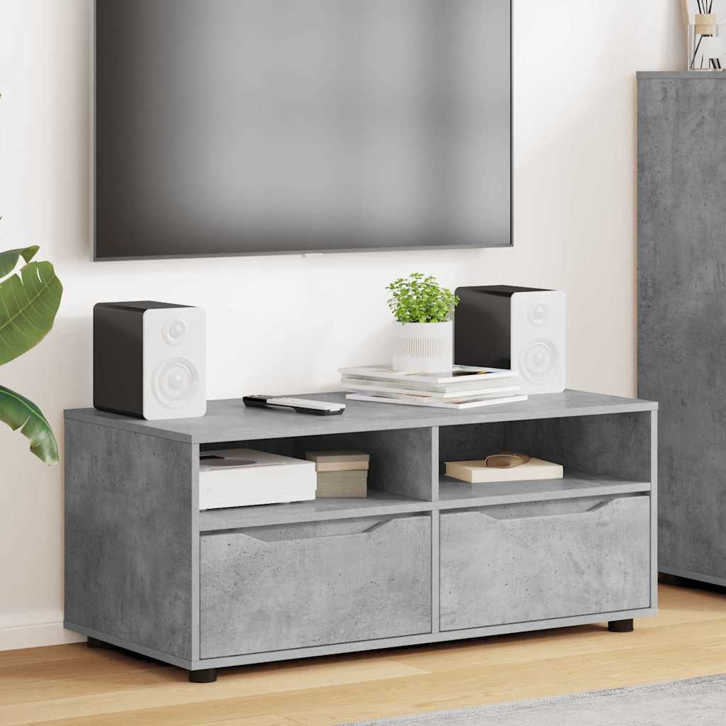 Mobile TV Grigio cemento 100 x 48 x 43 cm Legno multistrato