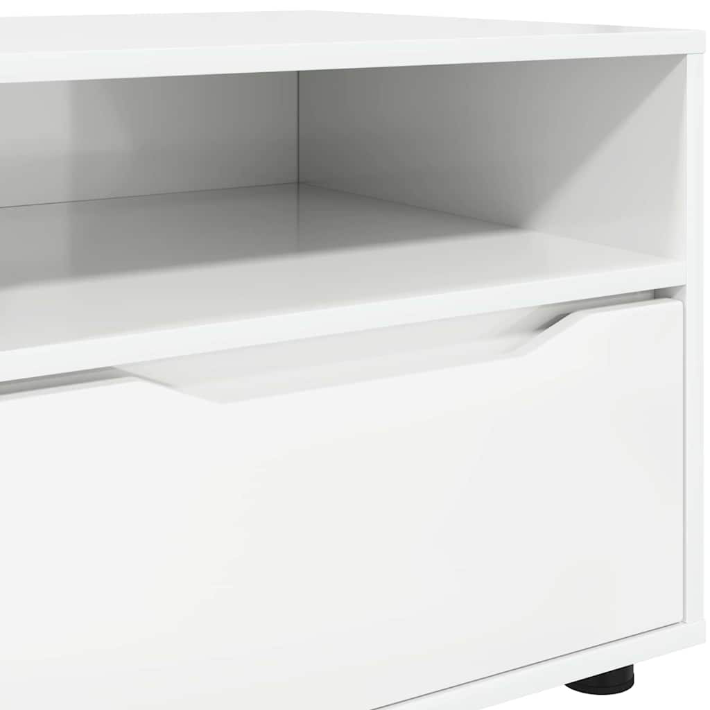 Mobile TV Bianco Lucido 100 x 48 x 43 cm Legno multistrato