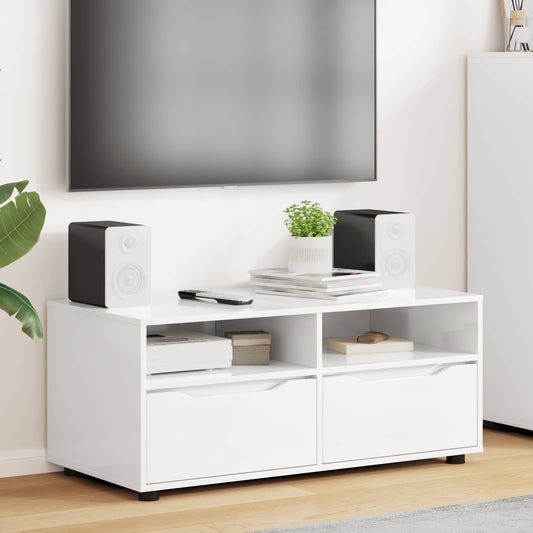 Mobile TV 100 x 48 x 43 cm Bianco Lucido Legno ingegnerizzato