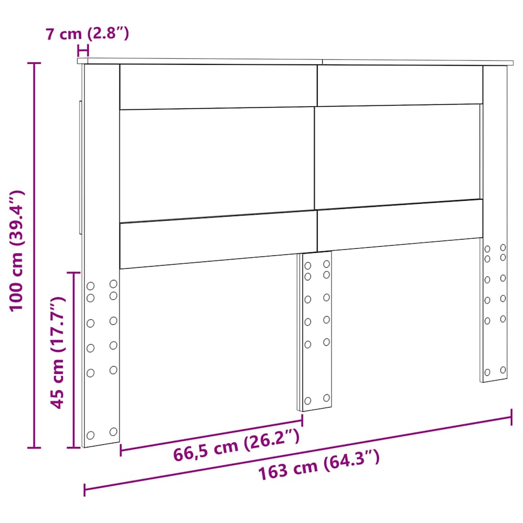 Testiera con testiera Grigio cemento 160 cm Legno multistrato