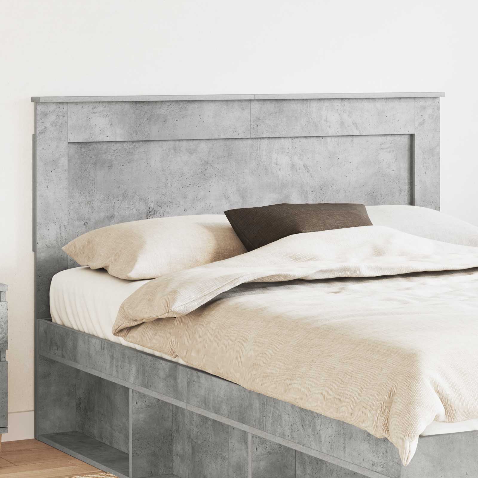Testiera con testiera Grigio cemento 150 cm Legno multistrato | homemem39