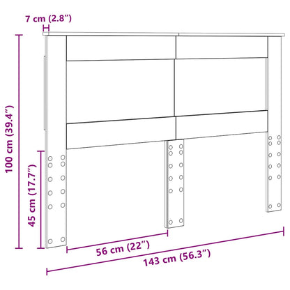 Testiera con testiera Grigio cemento 140 cm Legno multistrato