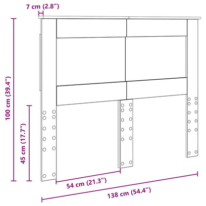 Testiera con testiera Rovere Sonoma 135 cm Legno multistrato