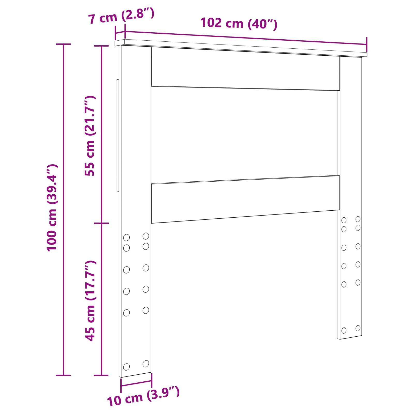 Testiera Rovere artigianale 100 cm Legno multistrato | homemem39
