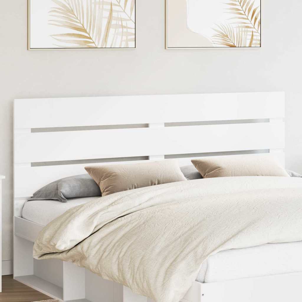 Testiera con testiera Bianco 200 cm Legno multistrato