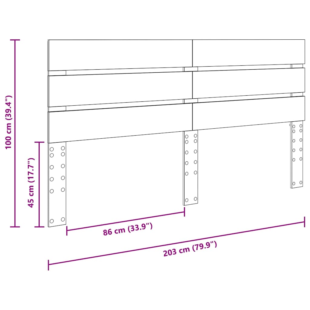 Testiera con testiera Legno vecchio 200 cm Legno multistrato