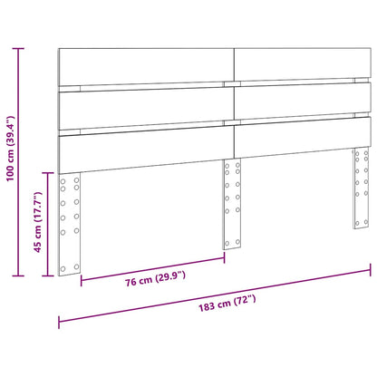 Testiera con testiera Grigio cemento 180 cm Legno multistrato