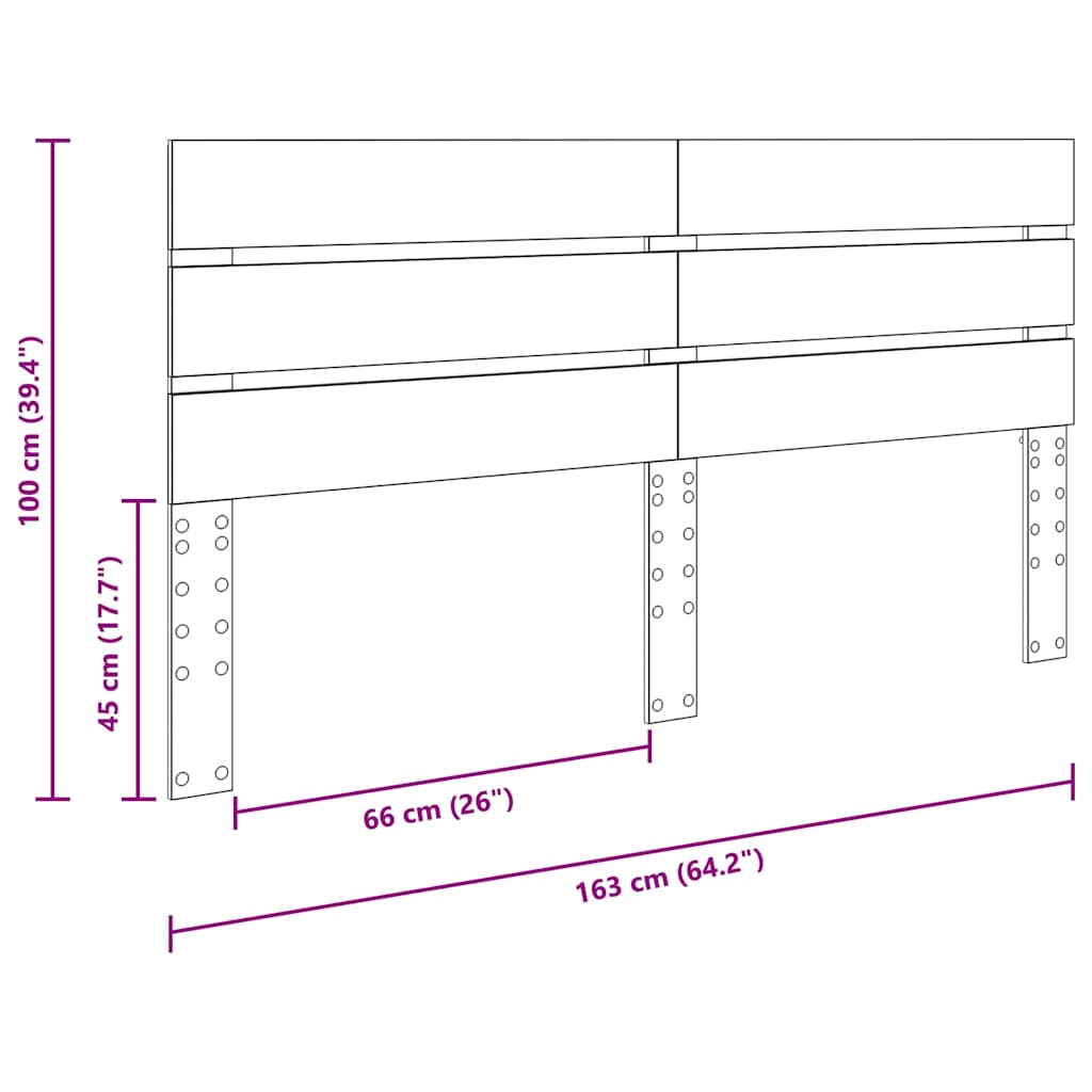Testiera con testiera Rovere fumé 160 cm Legno multistrato