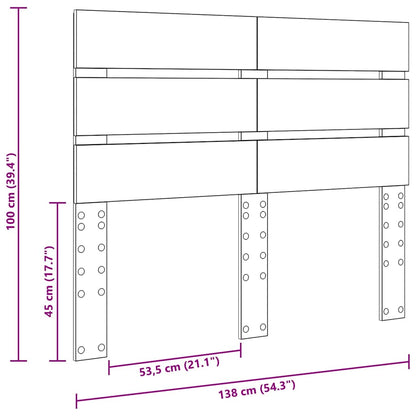 Testiera con testiera Grigio cemento 135 cm Legno multistrato