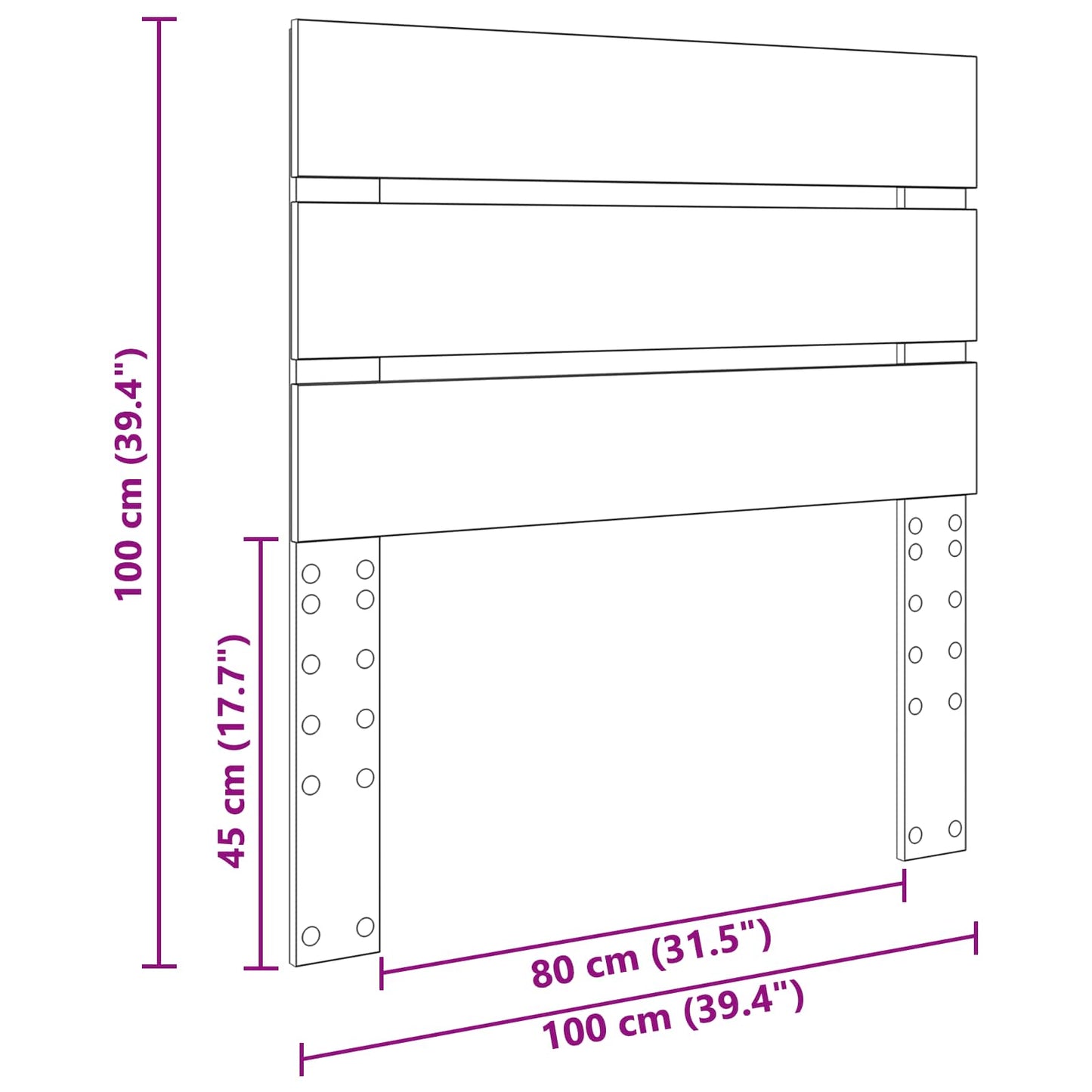 Testiera Grigio cemento Legno multistrato | homemem39