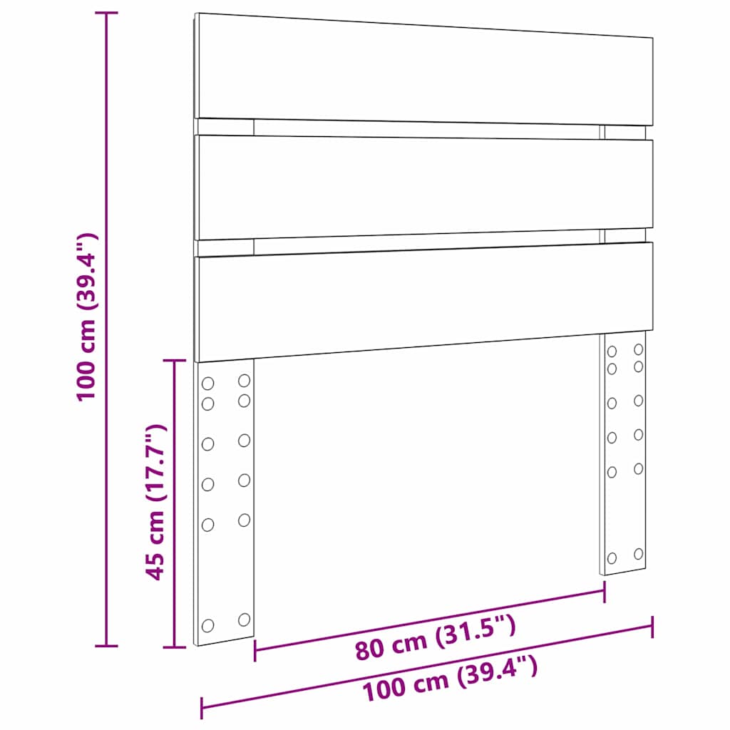 Testiera con testiera Legno vecchio 100 cm Legno multistrato