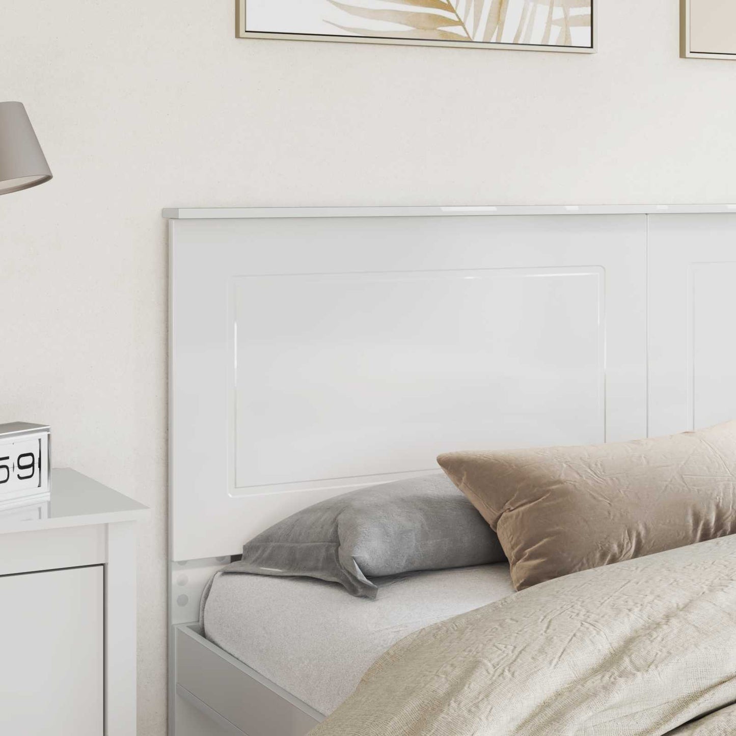 Testiera Bianco Lucido 100 cm Legno ingegnerizzato | homemem39