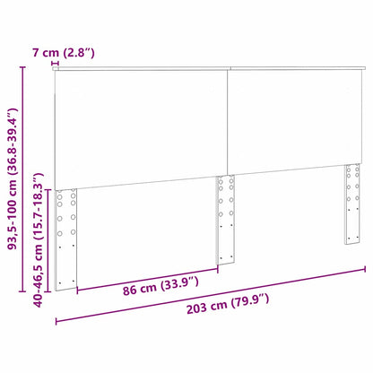 Testiera con testiera Grigio Sonoma 200 cm Legno multistrato