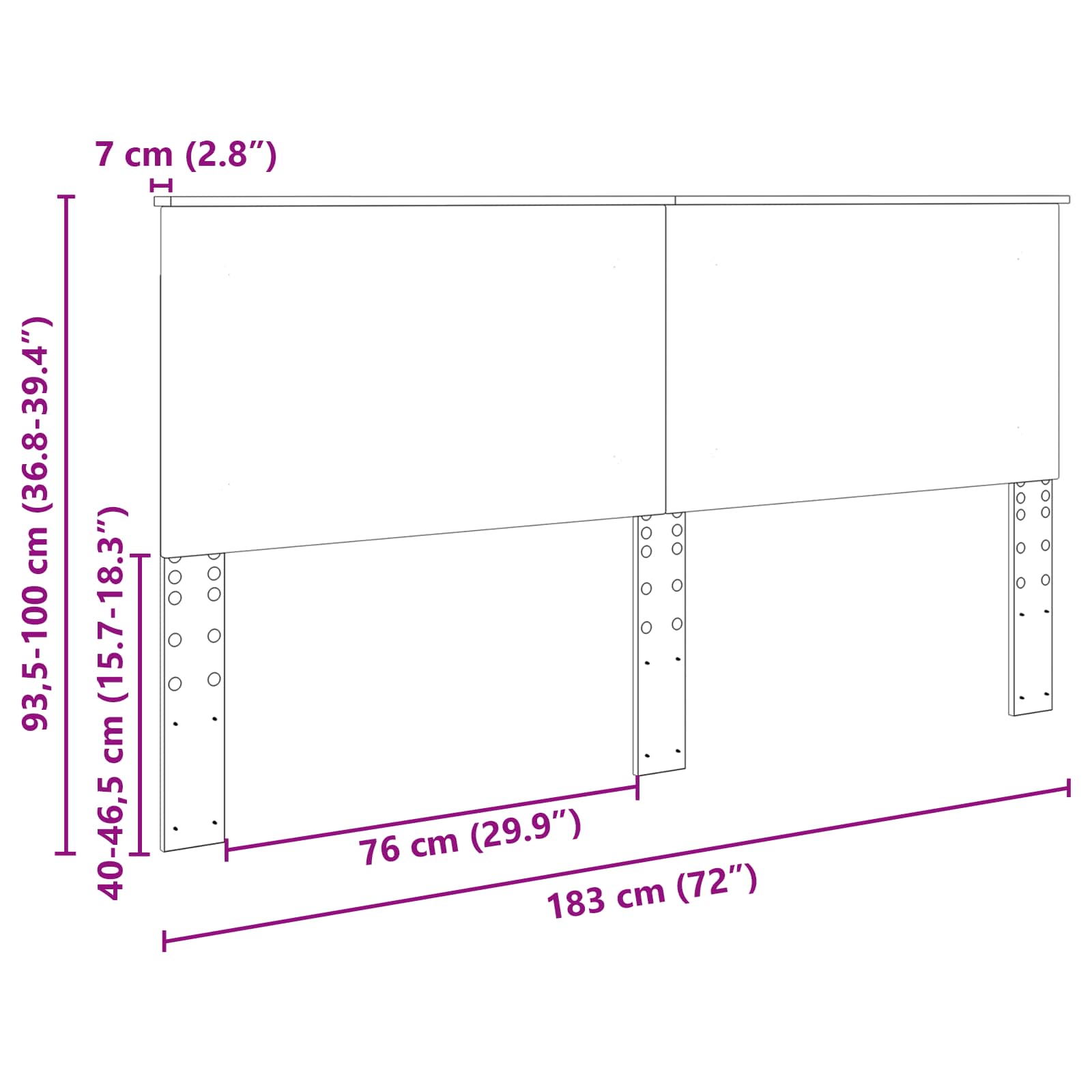 Testiera Quercia marrone 100 cm Legno ingegnerizzato | homemem39