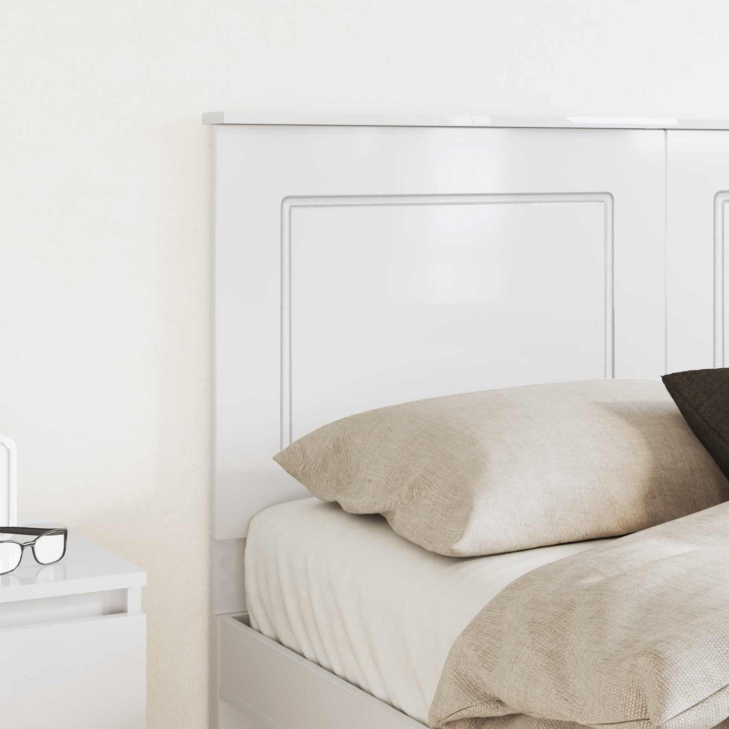 Testiera Bianco Lucido 100 cm Legno ingegnerizzato