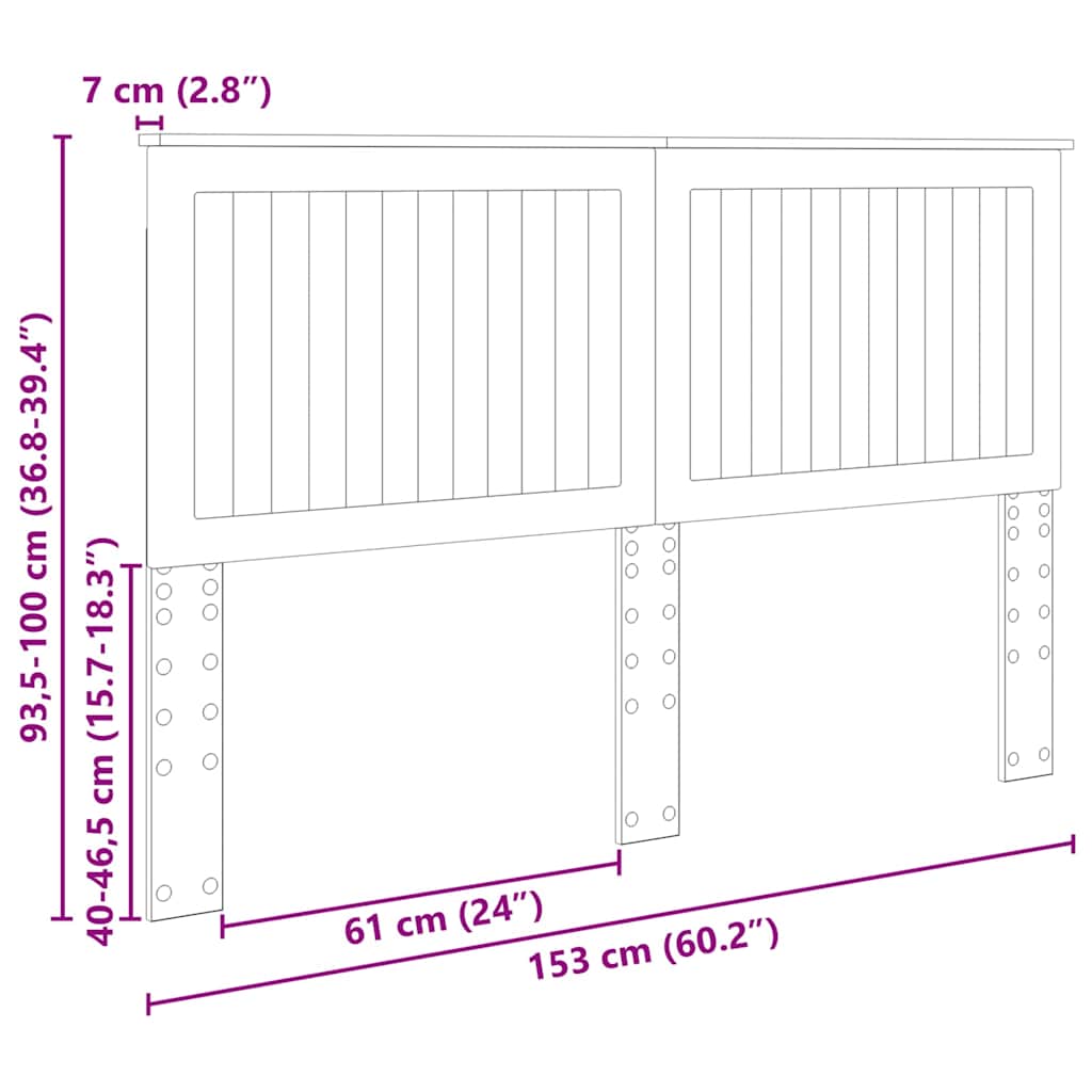 Testiera con testiera Bianco Lucido 150 cm Legno multistrato