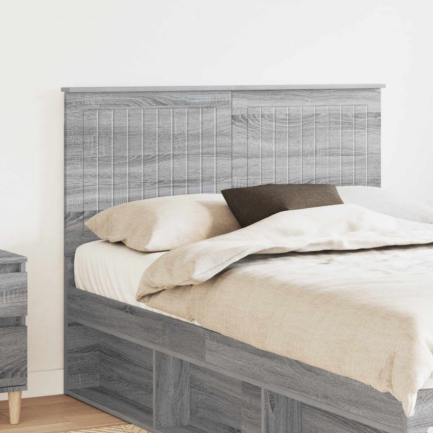 Testiera con testiera Grigio Sonoma 120 cm Legno multistrato