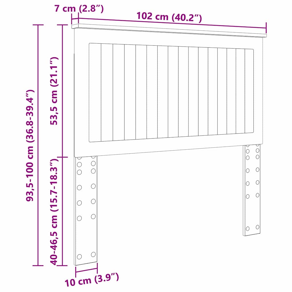 Testiera con testiera Bianco Lucido 100 cm Legno multistrato