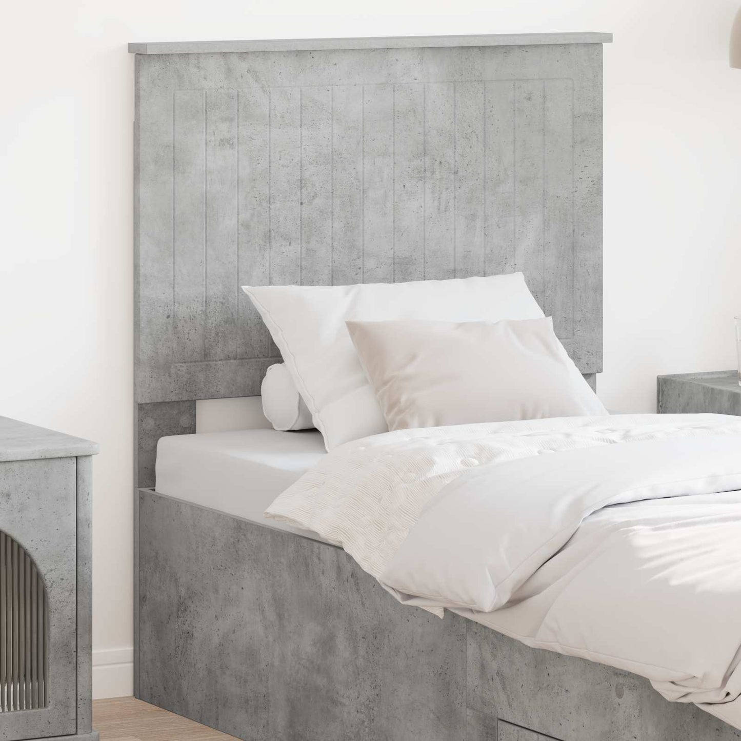 Testiera con testiera Grigio cemento 80 cm Legno multistrato | homemem39