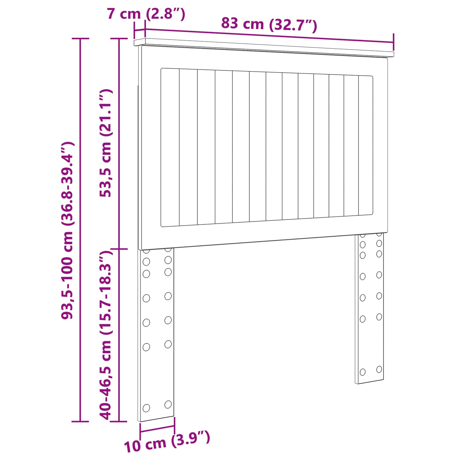 Testiera con testiera Grigio cemento 80 cm Legno multistrato | homemem39