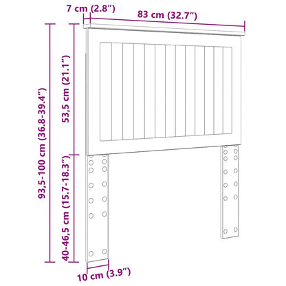 Testiera con testiera Bianco Lucido 80 cm Legno multistrato