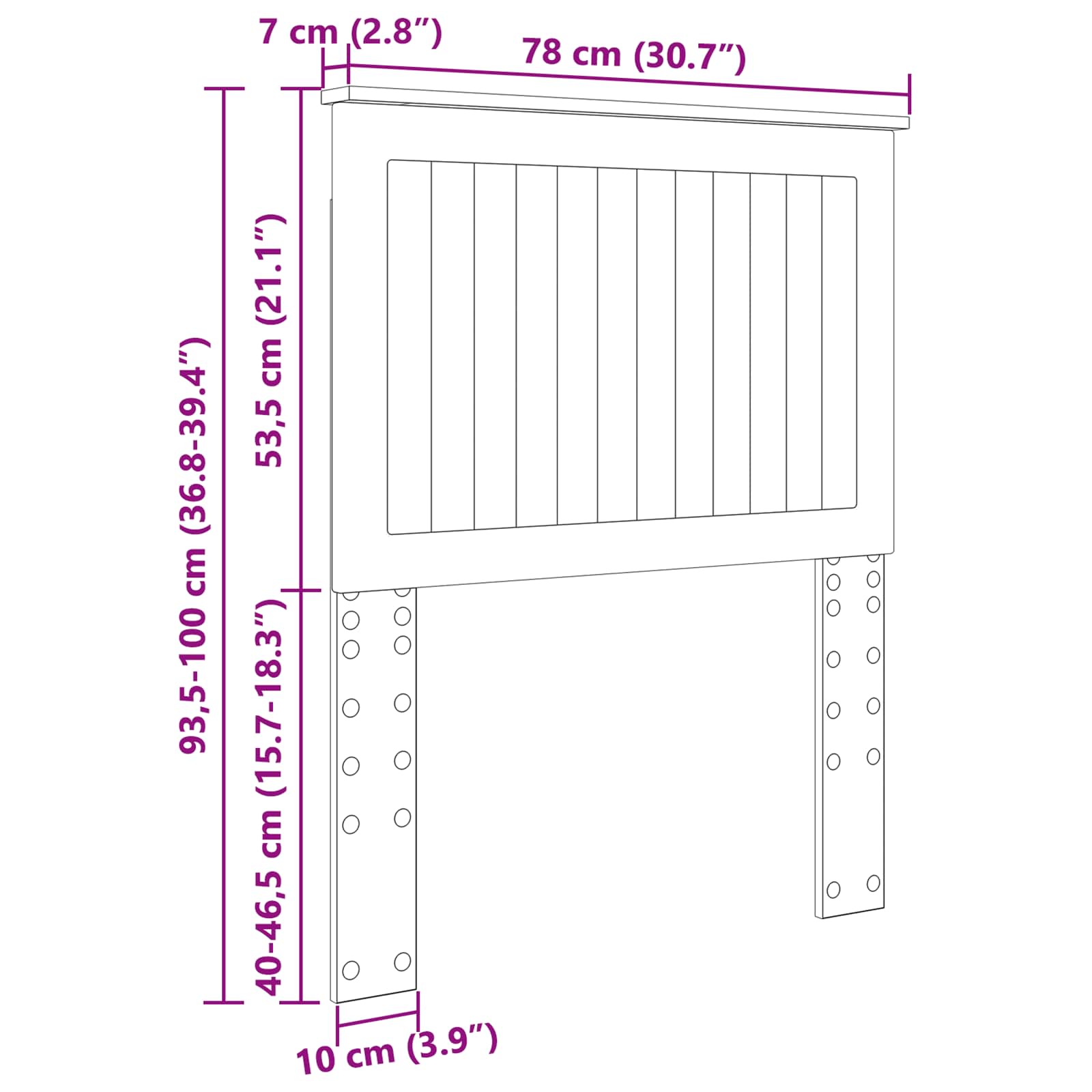 Testiera con testiera Rovere fumé 75 cm Legno multistrato | homemem39