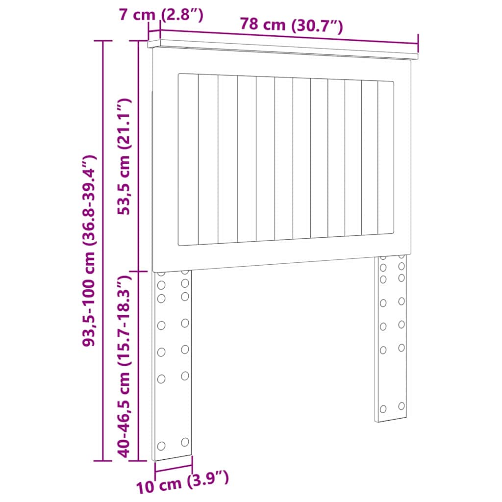 Testiera Rovere artigianale 75 cm Legno multistrato