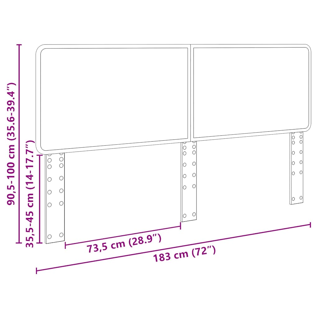 Testiera con testiera Grigio cemento 180 cm Legno multistrato