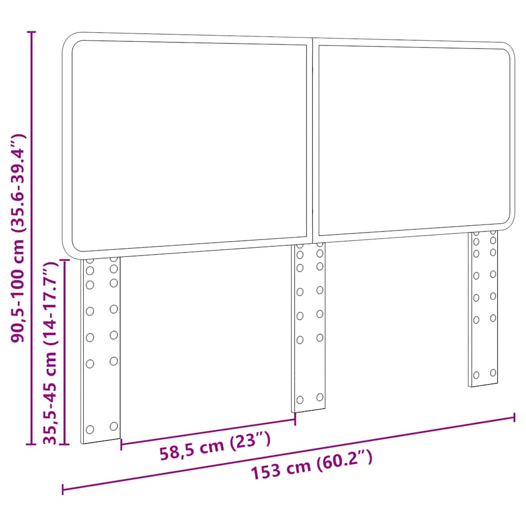 Testiera con testiera Rovere fumé 150 cm Legno multistrato