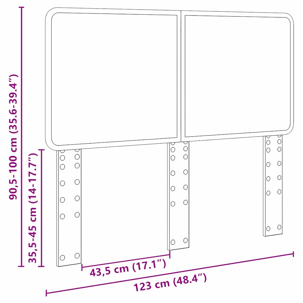 Testiera con testiera Grigio cemento 120 cm Legno multistrato