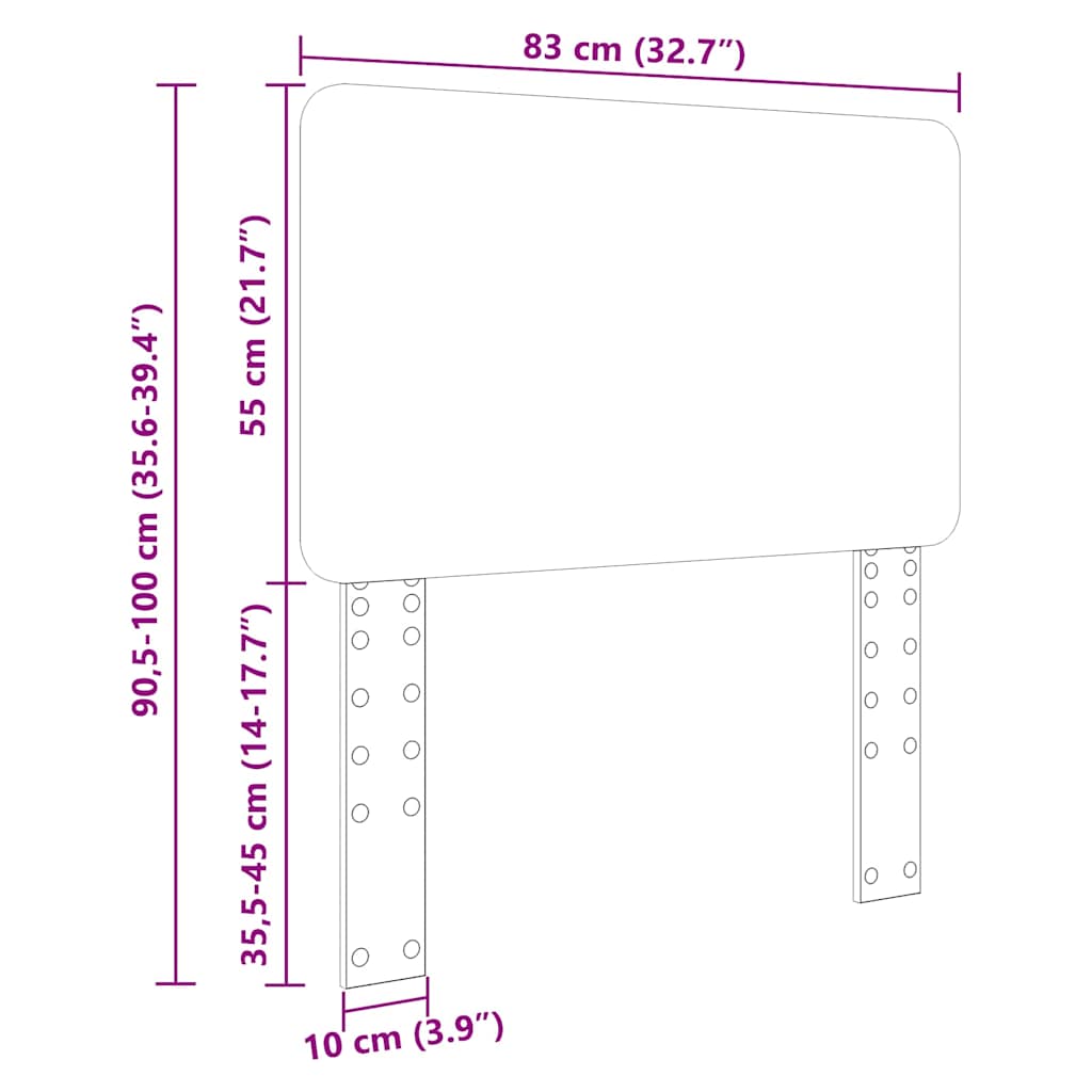 Testiera con testiera Rovere Marrone 80 cm Legno multistrato