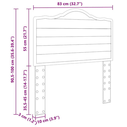 Testiera con testiera Grigio cemento 80 cm Legno multistrato
