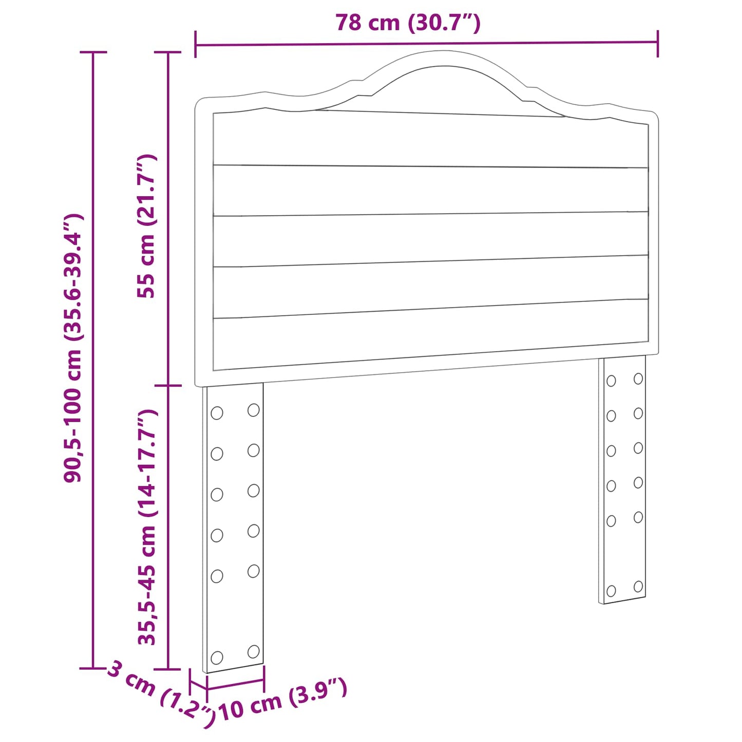 Testiera con testiera Rovere Sonoma 75 cm Legno multistrato