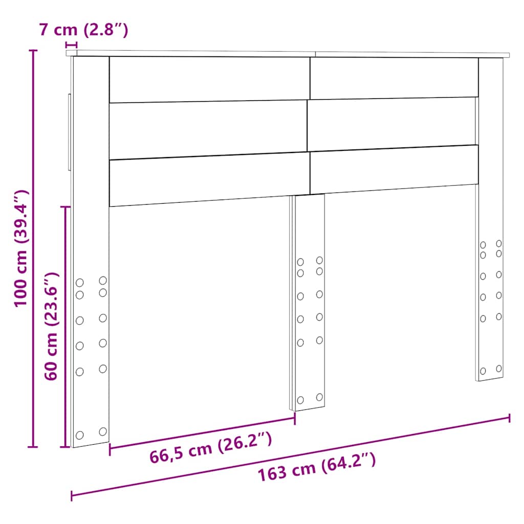 Testiera con testiera Rovere Sonoma 160 cm Legno multistrato