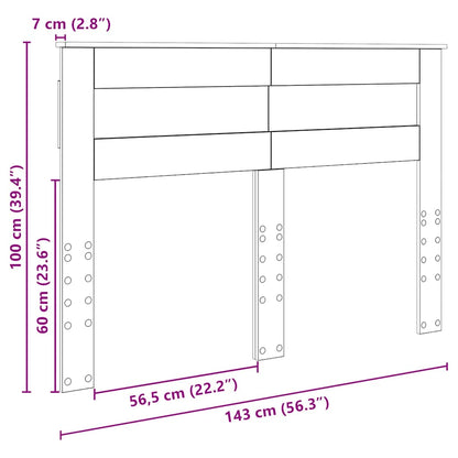 Testiera con testiera Grigio cemento 140 cm Legno multistrato