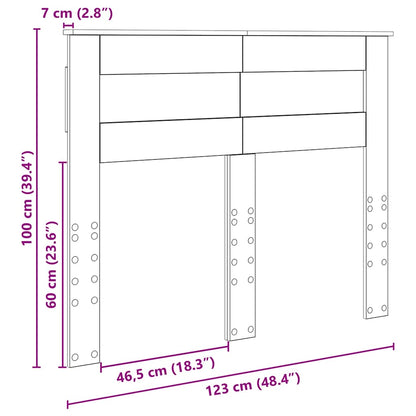 Testiera con testiera Grigio cemento 120 cm Legno multistrato