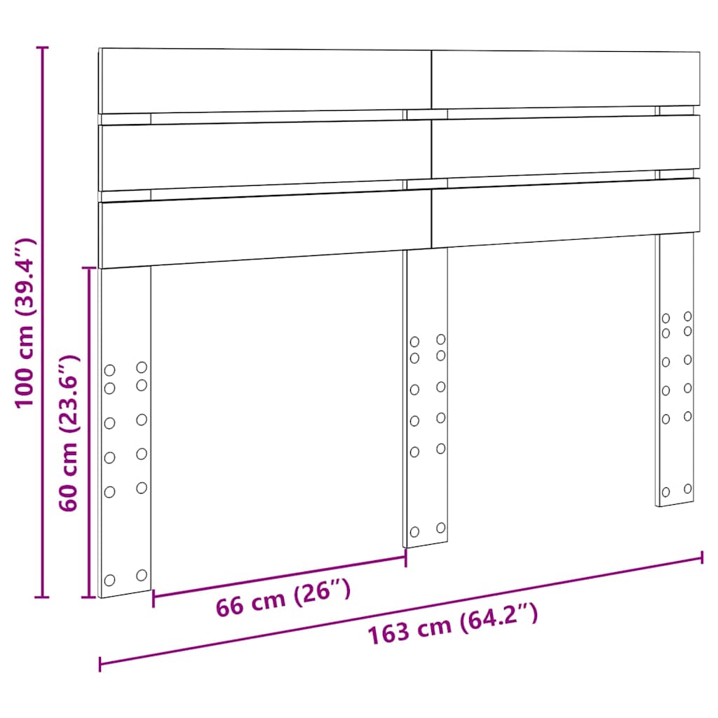 Testiera con testiera Grigio Sonoma 160 cm Legno multistrato