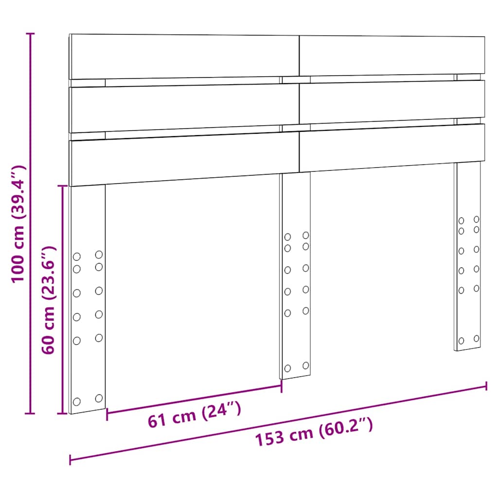 Testiera Rovere artigianale 150 cm Legno multistrato