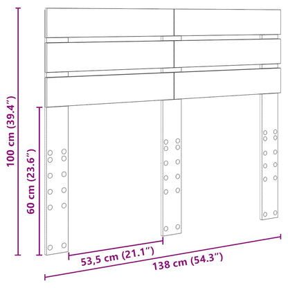 Testiera con testiera Rovere fumé 135 cm Legno multistrato