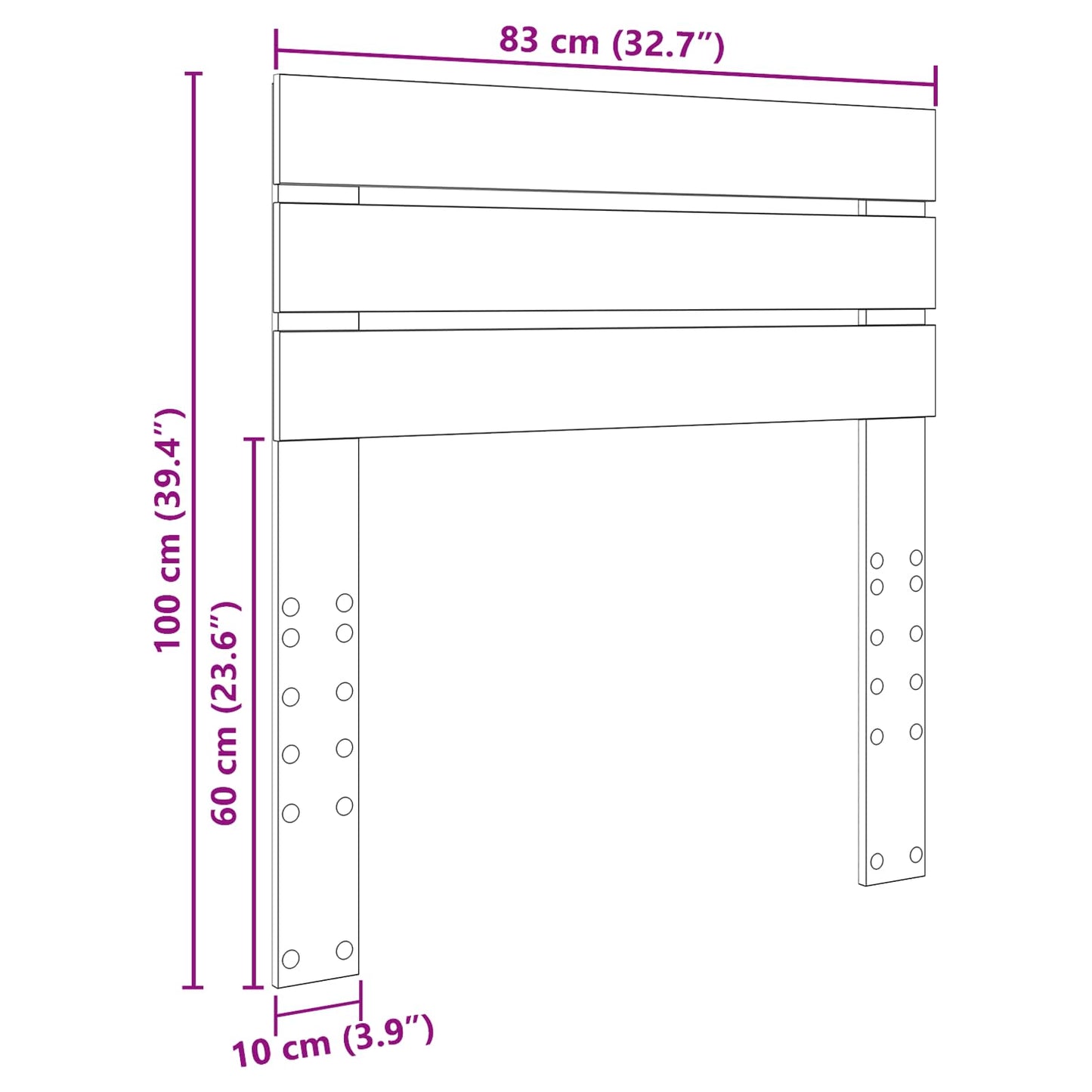 Testiera Grigio Sonoma Legno multistrato